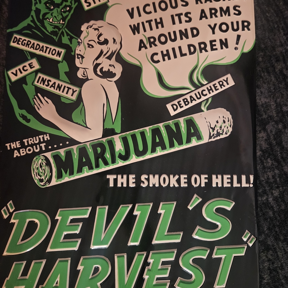 Devil's Harvest Retro Art Poster - Green and Black